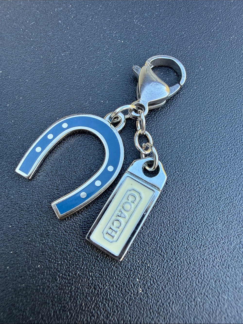 Coach Blue Horseshoe and Cream Mini Charm